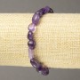 Bracelet on Elastic Natural Stone Amethyst tumbled, diameter 10x7mm+