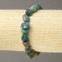 Bracelet on Elastic Natural Stone Chrysocolla tumbled, diameter 8x9mm+