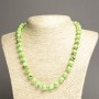 Necklace Imperial Jasper Lime Green (pressed) smooth round bead, diameter 10mm+-, length 45cm+