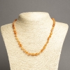 Pink Aventurine Necklace, Natural Stone, Tumbled, Diameter 6x8mm+-, Length 45cm+