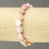 Pink Opal Bracelet, Natural Stone, Tumbled, Diameter 8x9mm+-, Length 18cm+- (Stretch)