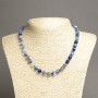 Blue Agate Necklace, Faceted Round Bead, Diameter 8mm+-, Length 45cm+