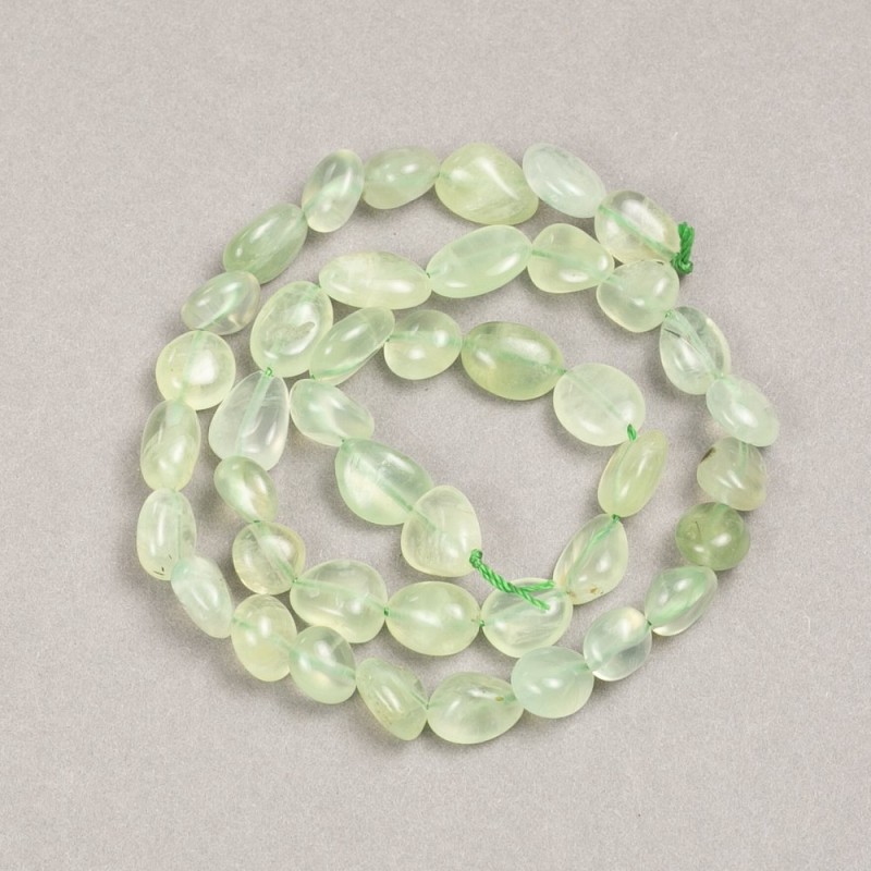 Prehnite Tumbled Natural Stone Beads on Strand, diameter 10x8mm +/-, length 38cm+