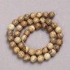 Picture Jasper Smooth Round Bead Natural Stone Beads on Fishing Line, diameter 8mm +/-, length 39cm+