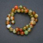 Brazilian Agate Stone Beads on Thread, Smooth Round, Diameter 10mm, Length 38cm