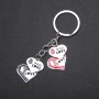 Hearts Keyring, Silver Metal Colour