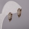 Rhinestone Earring Hooks, Bronze Metal Colour, 17x14x5mm, Price per Pair