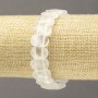 Elastic Bracelet Natural Rock Crystal Stone, Faceted Bead, Diameter 14x9.5mm+