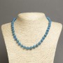 Necklace Imperial Jasper Sky Blue (pressed) smooth round beads, diameter 8mm+/-, length 45cm+
