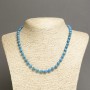 Necklace Imperial Jasper Sky Blue (pressed) smooth round beads, diameter 6mm+/-, length 45cm+