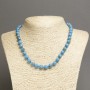 Imperial Sky-Blue Jasper Necklace (Pressed) Smooth Round Bead, Diameter 8mm+/-, Length 45cm+