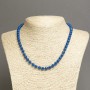 Imperial Blue Jasper Necklace (Pressed) Smooth Round Bead, Diameter 8mm+/-, Length 45cm+