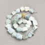 Beads on Thread Raw Stone Larimar Tumbled, diameter 16x12(+-)mm, length 41cm