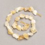 Beads on Thread Raw Stone Citrine Tumbled, diameter 16x12(+-)mm, length 41cm