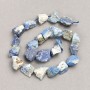 Beads on Thread Raw Stone Sodalite Tumbled, diameter 16x12(+-)mm, length 41cm