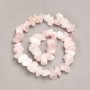 Beads on Thread Raw Stone Rose Quartz Tumbled, diameter 13x8(+-)mm, length 41cm