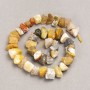 Beads on Thread Raw Stone Botswana Agate Tumbled, diameter 13x8(+-)mm, length 41cm