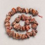 Beads on Thread Raw Stone Carnelian Tumbled, diameter 13x8(+-)mm, length 41cm