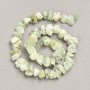 Beads on Thread Raw Stone Prehnite Tumbled, diameter 13x8(+-)mm, length 41cm