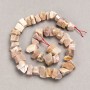 Beads on Thread Raw Stone Selenite Tumbled, diameter 13x8(+-)mm, length 41cm