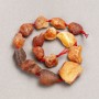 Raw Stone Beads Carnelian on a String, Tumbled, Diameter 16-30x15-25(+-)mm, Length 42cm+