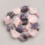 Raw Assorted Amethyst + Rose Quartz Nugget Beads on Strand, Tumbled, Diameter 20x25(+-)mm, Length 42cm