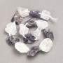 Raw Assorted Amethyst + Rock Crystal Nugget Beads on Strand, Tumbled, Diameter 20x25(+-)mm, Length 42cm