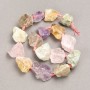 Beads, raw stone, Assorted Rose Quartz + Citrine + Prehnite, strand blank, tumbled nuggets, diameter 20x25(+/-)mm, length 42cm