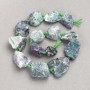 Raw Fluorite Nugget Beads on Strand, Tumbled, Diameter 20x25(+-)mm, Length 42cm