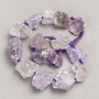 Raw Amethyst Nugget Beads on Strand, Tumbled, Diameter 20x29(+-)mm, Length 42cm