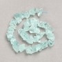 Beads on a Thread, Raw Stone Tinted Blue Quartz Tumbled, Diameter 13x10(+-)mm, Length 41cm
