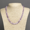 Necklace of Natural Amethyst Stone Tumbled, Diameter 8x6mm, Length 45cm+