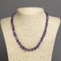 Natural Stone Amethyst Necklace, Tumbled, Diameter 10x7mm+-, Length 45cm+