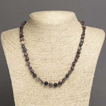 Natural Stone Charoite Necklace, Tumbled, Diameter 7x8mm, Length 45cm+