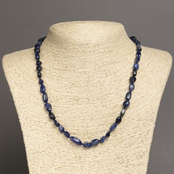 Natural Stone Sodalite Necklace, Tumbled, Diameter 8x5mm+-, Length 45cm+