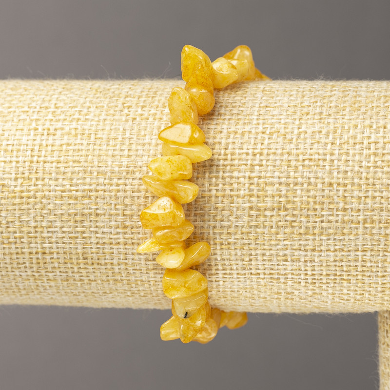 Tinted Quartz Chip Bracelet on Elastic, Diameter 6(+-)mm