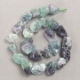 Beads on Thread, Raw Fluorite Nuggets, Diameter 14x12(+-)mm, Length 41cm