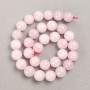 Beads on Thread, Natural Rose Quartz Smooth Round, Diameter 12.5mm +/-, Length 39cm +