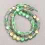 Opal Glass Beads on Thread, Smooth Round, Grey-Green Matte, Diameter 8mm +/-, Length 39cm +
