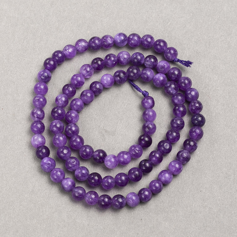 Sugilite (Synthetic) Beads, Smooth Round, Diameter 4-5mm +/-, Length 39cm +/-, on Thread