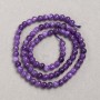 Sugilite (Synthetic) Beads, Smooth Round, Diameter 4-5mm +/-, Length 39cm +/-, on Thread
