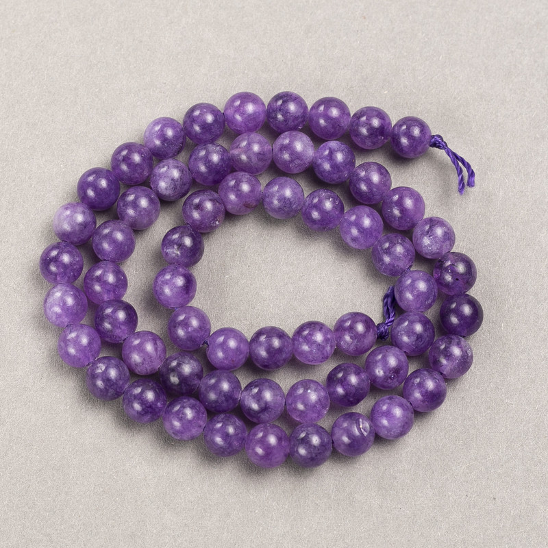 Sugilite (Synthetic) Beads, Smooth Round, Diameter 6mm +/-, Length 39cm +/-, on Thread