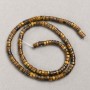 Beads on Thread, Natural Tiger's Eye Stone, Rondelle, Diameter 4x2.5mm +/-, Length 38cm +