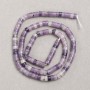Beads on Thread, Natural Amethyst Stone, Rondelle, Diameter 4x2.5mm +/-, Length 38cm +