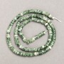 Moss Agate Natural Stone Beads, Disc, Diameter 4x2.5mm+/-, Length 38cm+/- on a Thread
