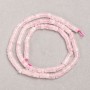 Beads on a Thread Natural Stone Rose Quartz Rondelle, Diameter 4x2.5mm+/-, Length 38cm+/-