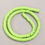 Round Flat Polymer Clay Beads, Light Green, Diameter 6x1mm +/-, Length 40cm+