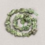 Natural Raw Chrysoprase Tumbled Nugget Beads on a Thread, Diameter 13x10mm +/-, Length 41cm