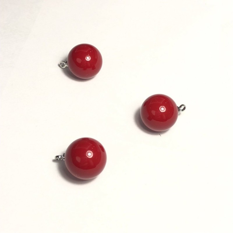 Pendant Finding "Pearl" (Plastic), Diameter 12mm, Pack of 10