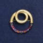 Accent Brooch, Gold-tone Metal and Enamel, 45mm+